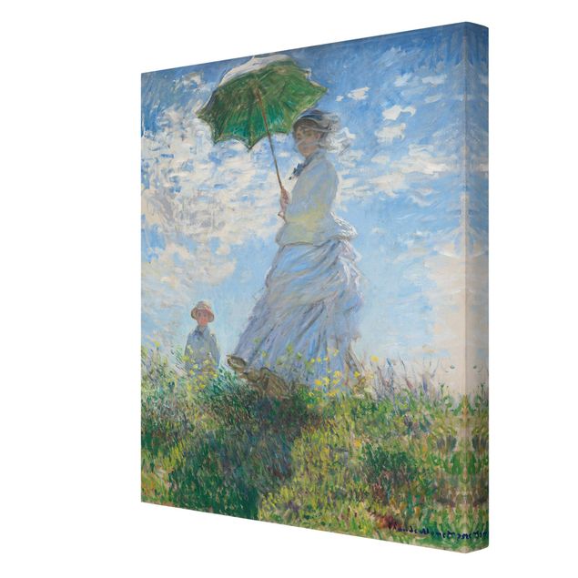 Leinwandbild - Claude Monet - Frau mit Sonnenschirm - Hochformat 3:4