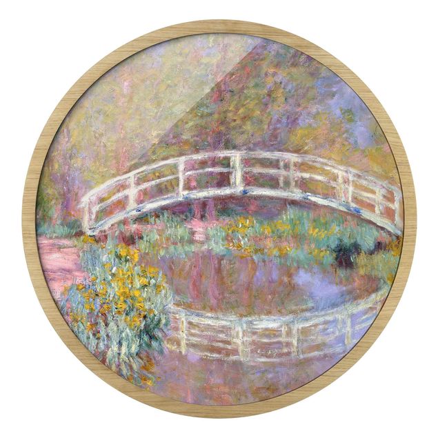 Blumenbilder mit Rahmen Claude Monet - Brücke Monets Garten