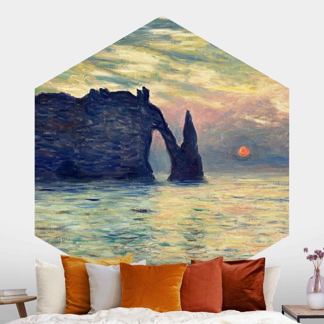 Wanddeko Küche Claude Monet - Felsen Sonnenuntergang