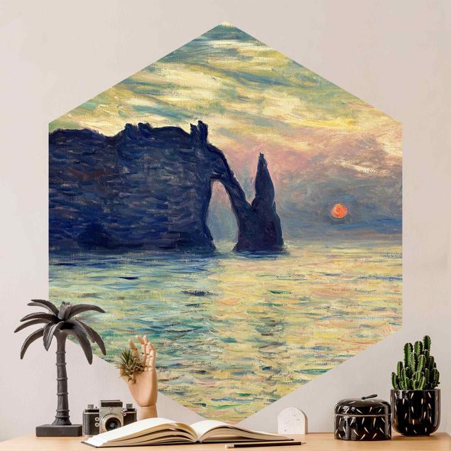 Bilder Impressionismus Claude Monet - Felsen Sonnenuntergang