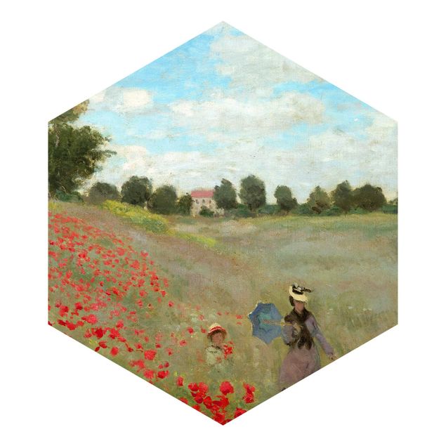 Fototapete Blumen Claude Monet - Mohnfeld bei Argenteuil