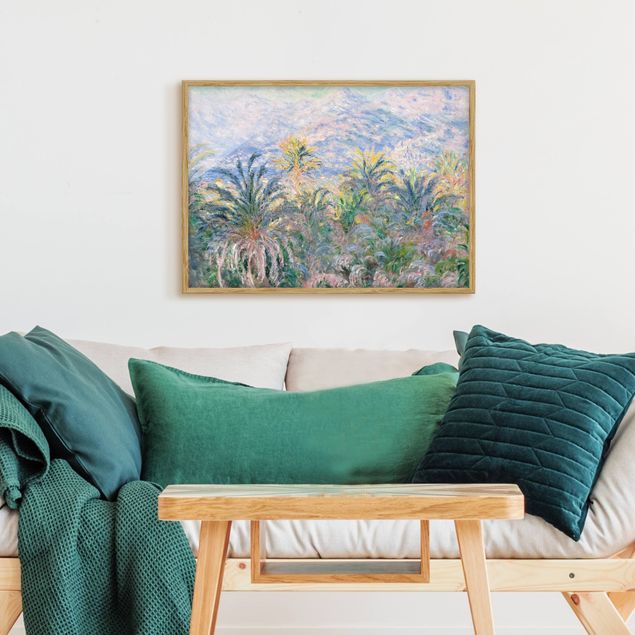 Landschaftsbilder mit Rahmen Claude Monet - Palmen bei Bordighera