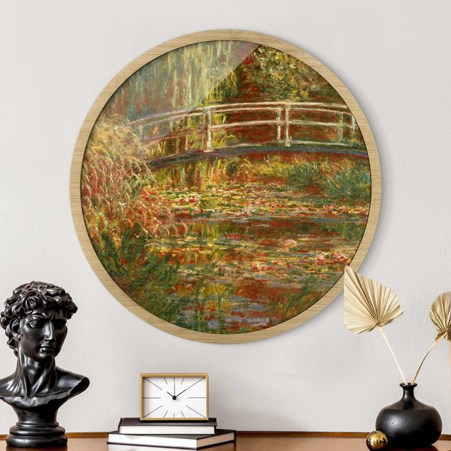 Bilder Impressionismus Claude Monet - Seerosenteich und japanische Brücke (Harmonie in rosa)