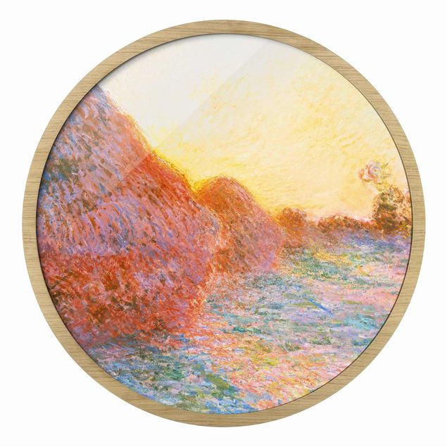 Landschaftsbilder mit Rahmen Claude Monet - Strohschober
