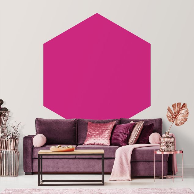 Hexagon Tapete Colour Pink