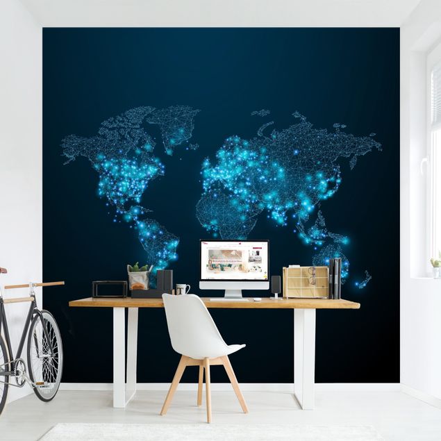 Wanddeko Küche Connected World Weltkarte
