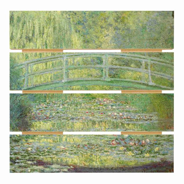 Holzbilder Landschaften Claude Monet - Japanische Brücke