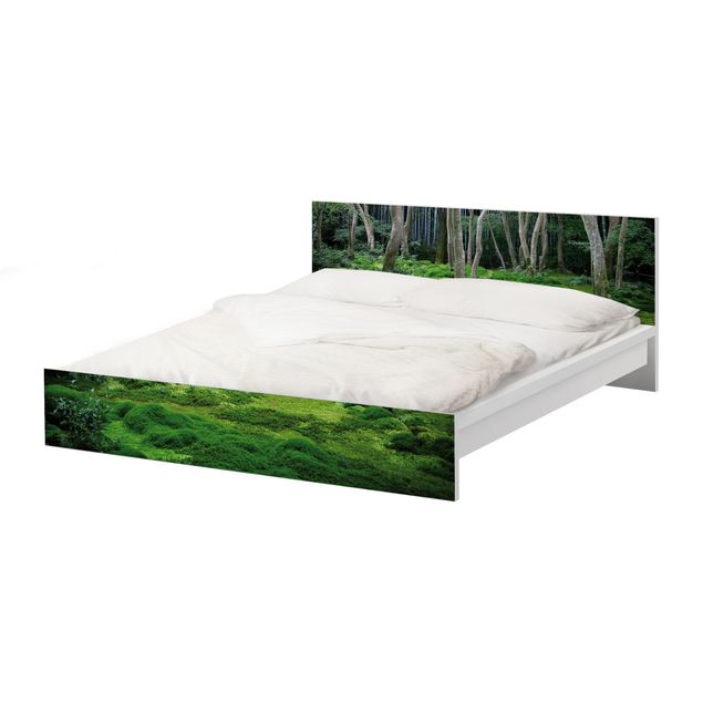 Möbelfolie für IKEA Malm Bett niedrig 160x200cm - Klebefolie Japanischer Wald