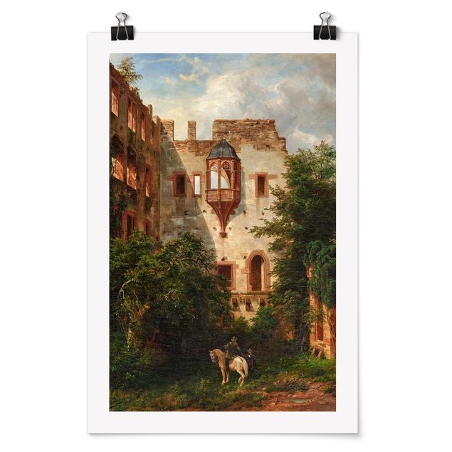 Poster Skyline Carl Ludwig Fahrbach - Im Hof des Heidelberger Schlosses