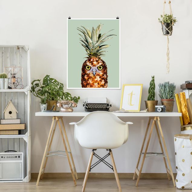 Kunstkopie Poster Ananas mit Eule