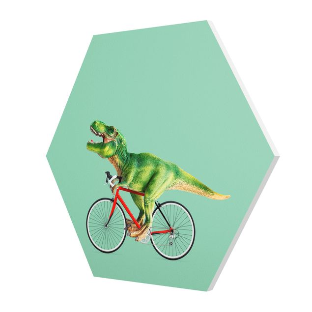 Forex Bilder Dinosaurier mit Fahrrad