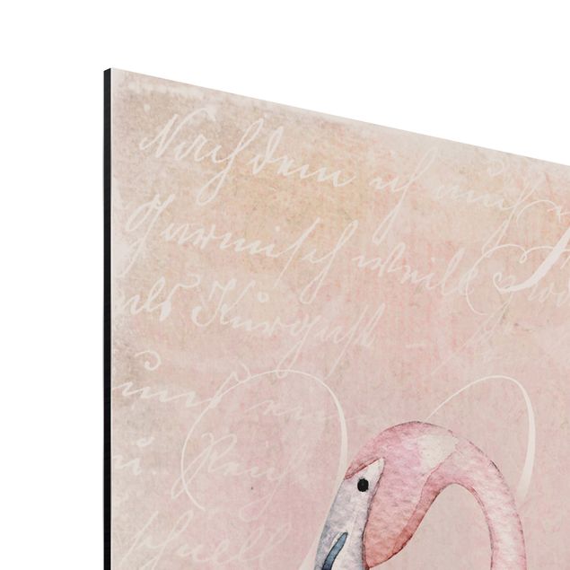 Wandbilder Rosa Shabby Chic Collage - Flamingo