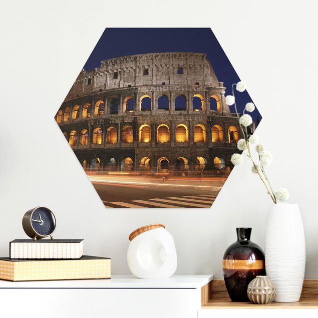 Küchen Deko Colosseum in Rom bei Nacht