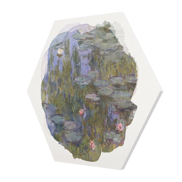 Wandbilder Blumen Wasserfarben - Claude Monet - Seerosen (Nympheas)