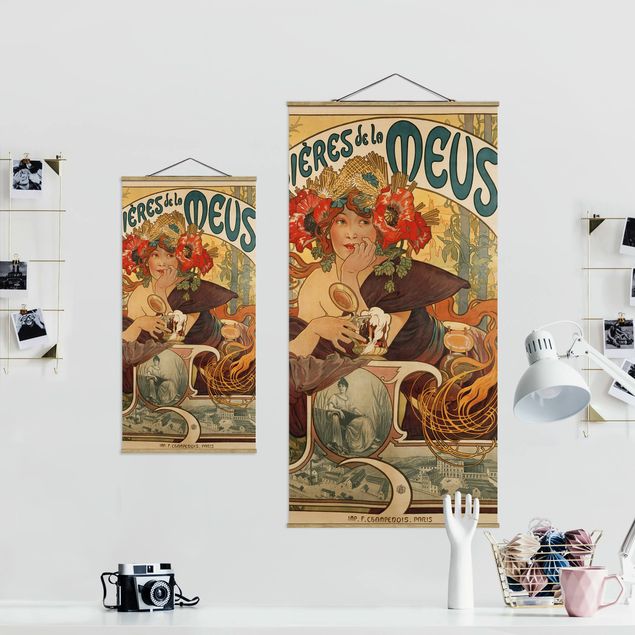 Wandbilder Portrait Alfons Mucha - Plakat für La Meuse Bier