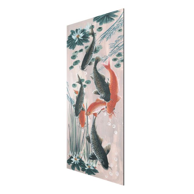 Wandbilder Floral Asiatische Malerei Kois im Teich II