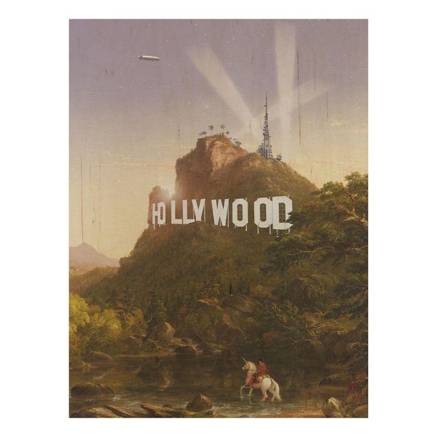 Holzbilder Landschaften Gemälde Hollywood