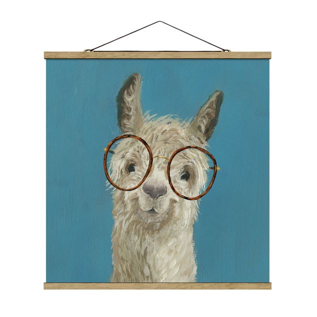 Wandbilder Tiere Lama mit Brille I
