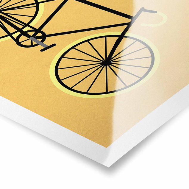 Wandbilder Orange Fahrrad in Gelb