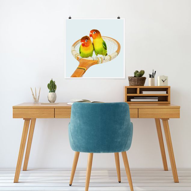 Kunstdrucke Poster Tennis mit Vögeln