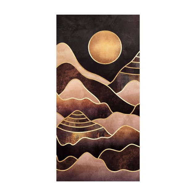 Moderne Teppiche Goldene Sonne abstrakte Berge