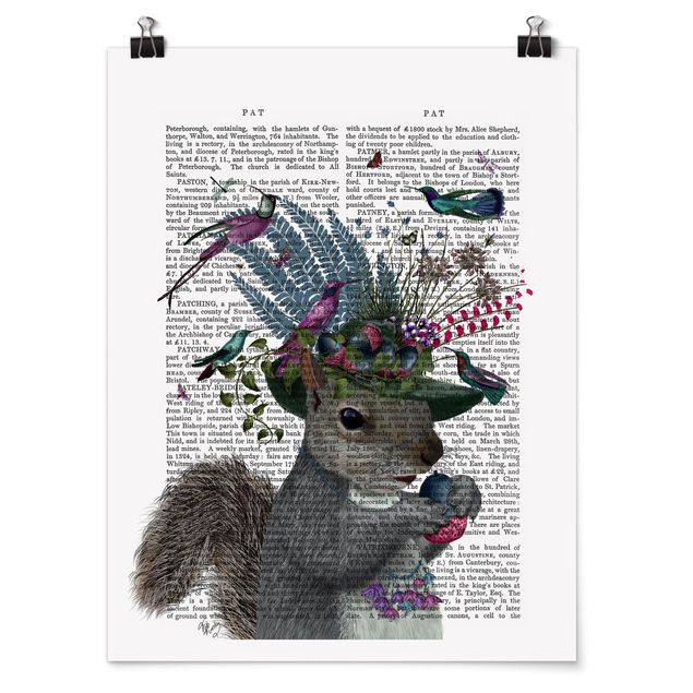 Wandbilder Sprüche Vogelfänger - Eichhörnchen mit Eicheln