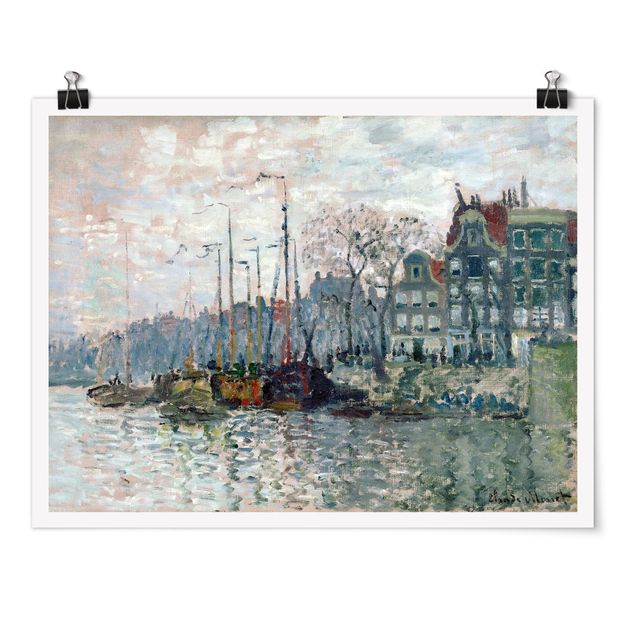 Poster Kunstdruck Claude Monet - Kromme Waal Amsterdam
