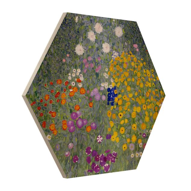 Holzbilder Blumen Gustav Klimt - Bauerngarten