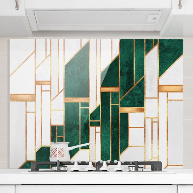 Küchen Deko Emerald und Gold Geometrie
