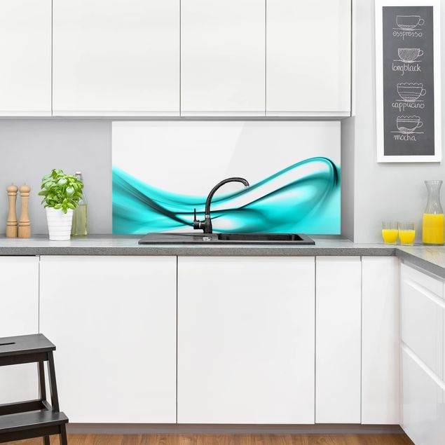 Glasrückwand Küche Turquoise Design