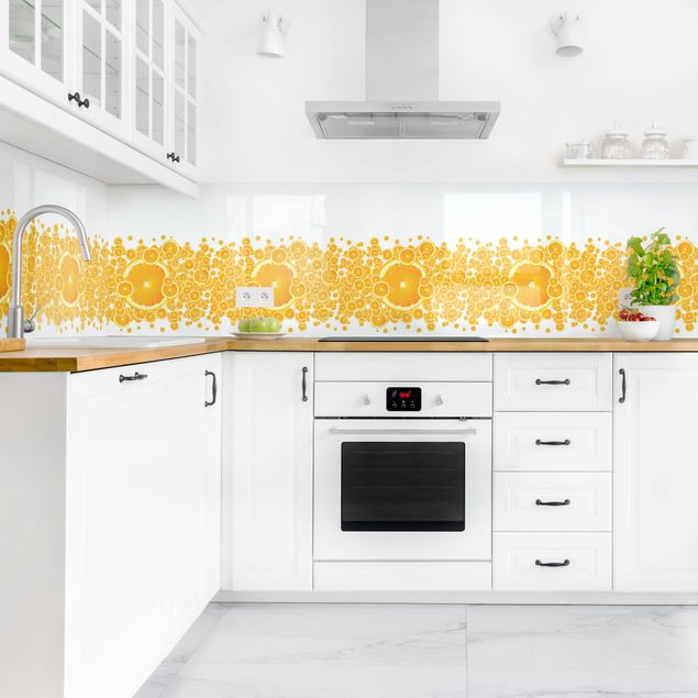 Küchenspiegel Glas Retro Orange Pattern