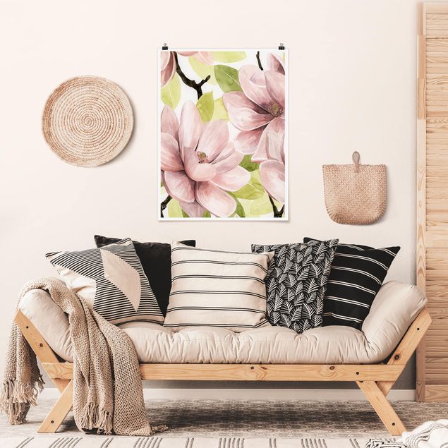 Wandbilder Floral Magnolie errötet II