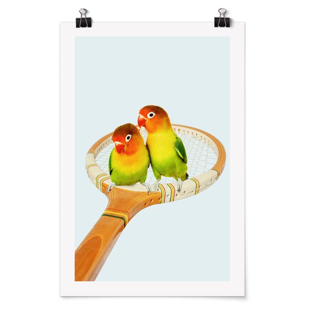 Tiere Poster Tennis mit Vögeln