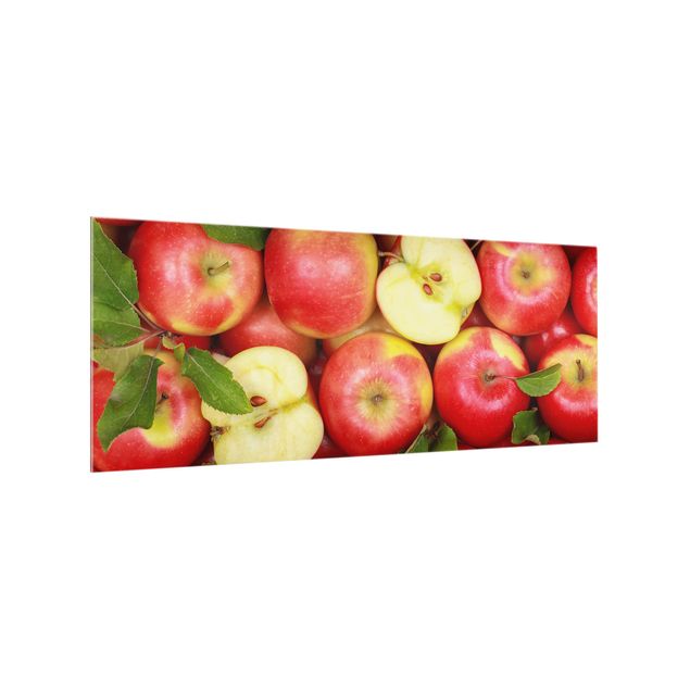 Spritzschutz Glas - Saftige Äpfel - Panorama - 5:2