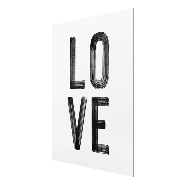 Wandbilder Modern Love Typo in Schwarz