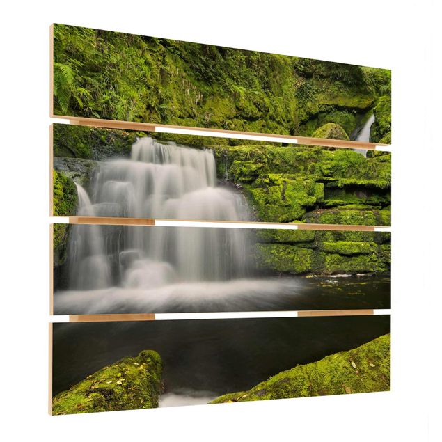 Bilder auf Holz Lower McLean Falls in Neuseeland
