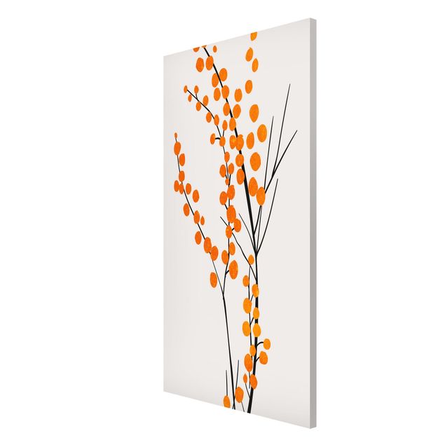Magnettafel Blume Grafische Pflanzenwelt - Beeren Orange
