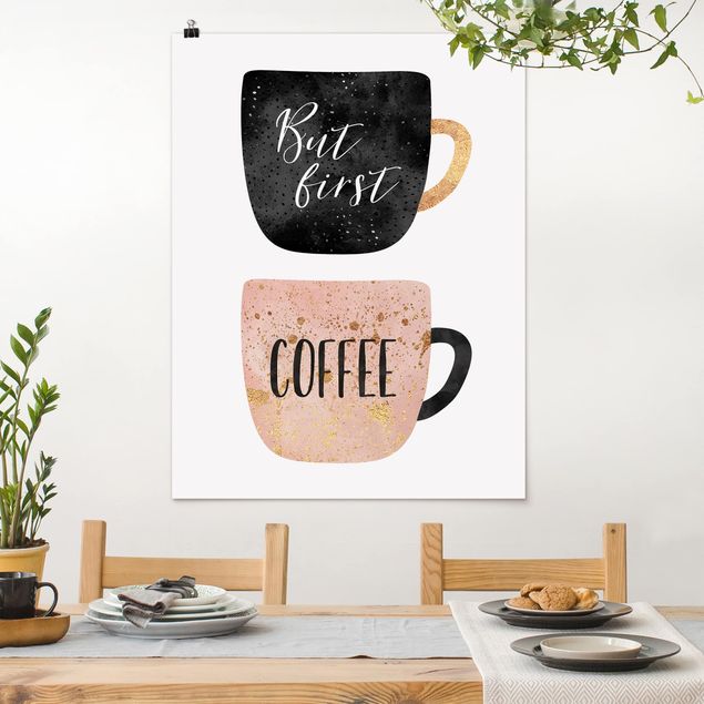Wandbilder Kaffee But First, Coffee