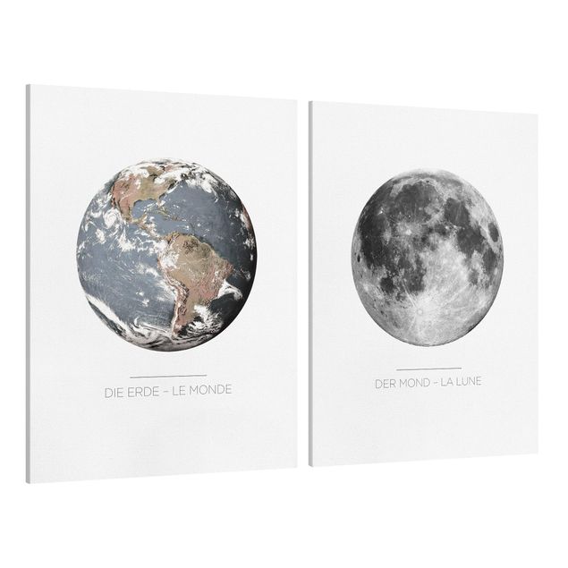 Wandbilder Modern Mond und Erde