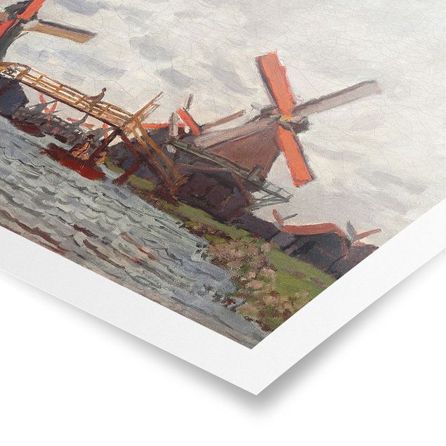 Städteposter Claude Monet - Windmühlen Zaandam