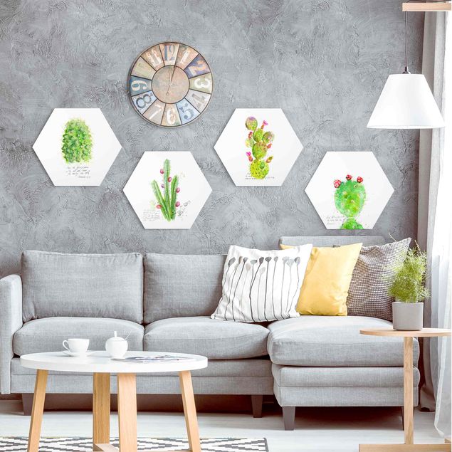 Wandbilder Floral Kaktus mit Bibelvers Set I