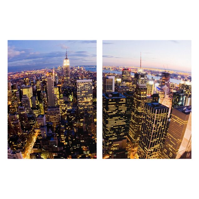 Leinwandbilder Städte New York Skyline bei Nacht