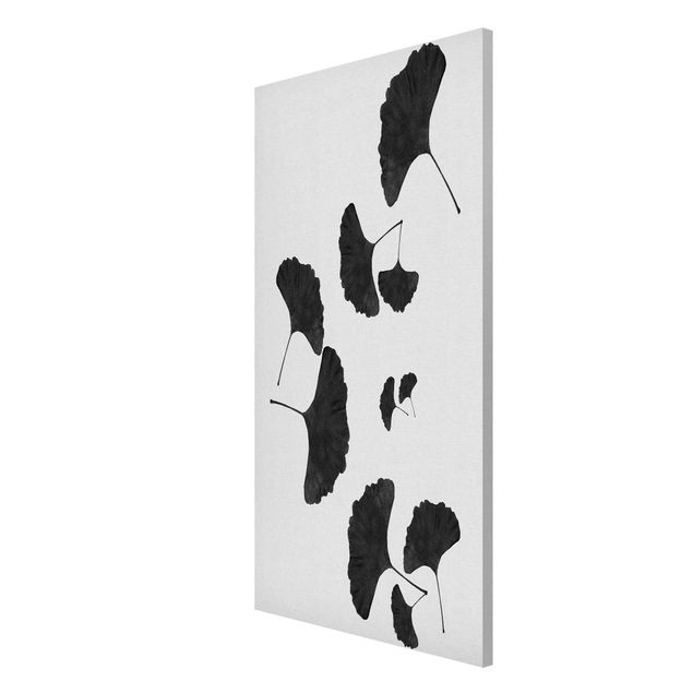 Wandbilder Modern Ginkgo Komposition in Schwarz-Weiß