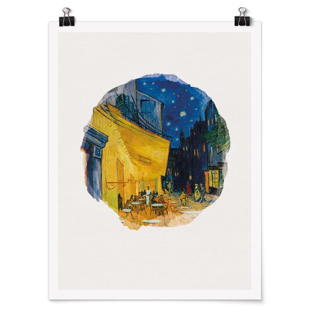 Kunststil Post Impressionismus Wasserfarben - Vincent van Gogh - Café-Terrasse in Arles