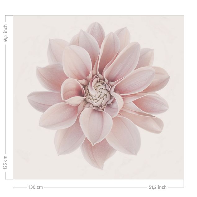 Vorhang nach Maß Dahlie Blume Pastell Weiß Rosa