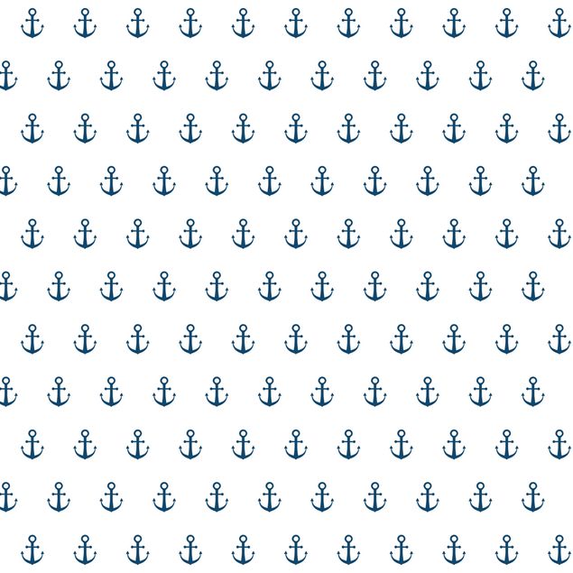 Schrankfolie Maritimes Anker Monogramm Muster in blau auf weiss