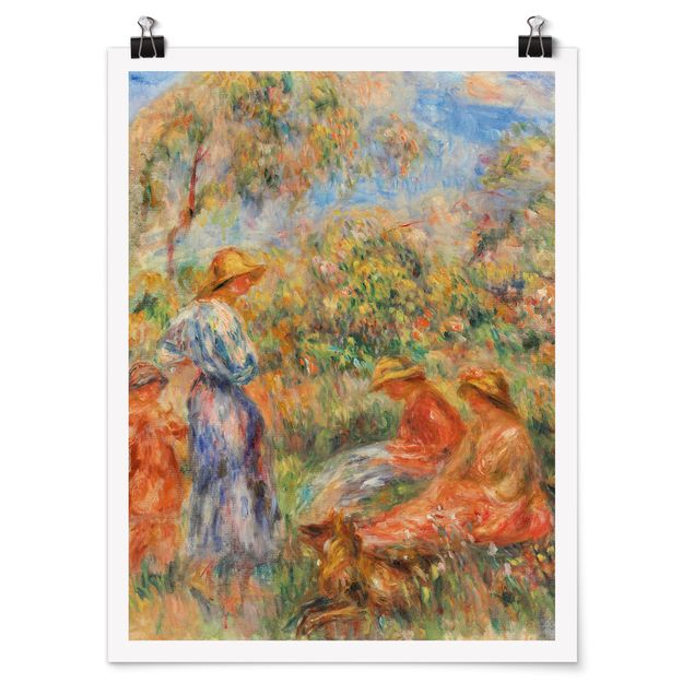 Poster Kunstdruck Auguste Renoir - Landschaft mit Frauen und Kind