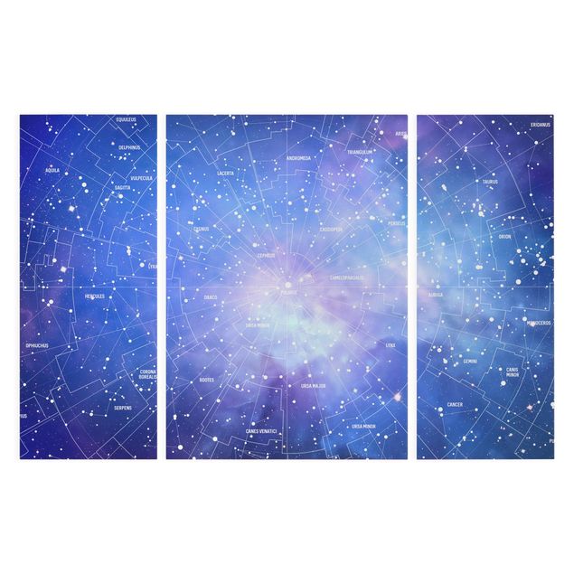 Wandbilder Blau Sternbild Himmelkarte
