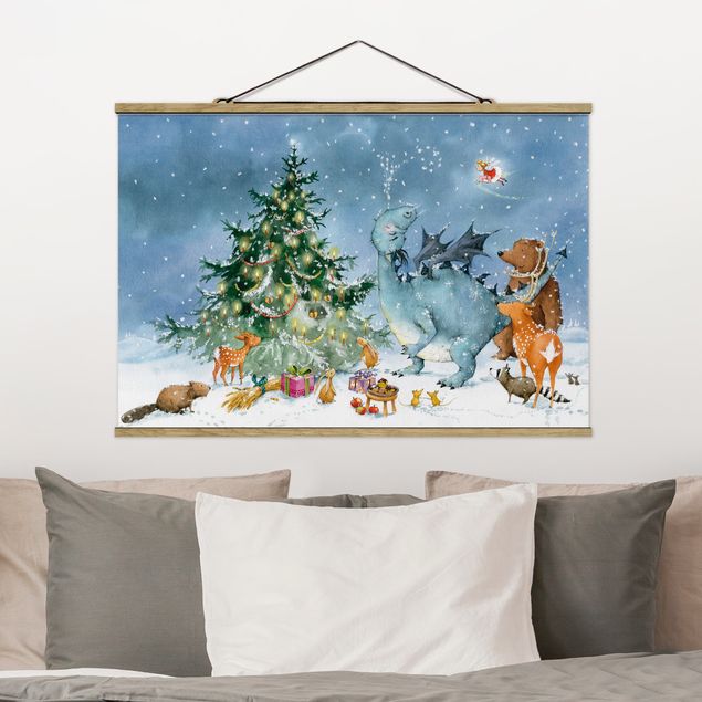 Wandbilder Bären Wassili Waschbär - Das Weihnachtsfest
