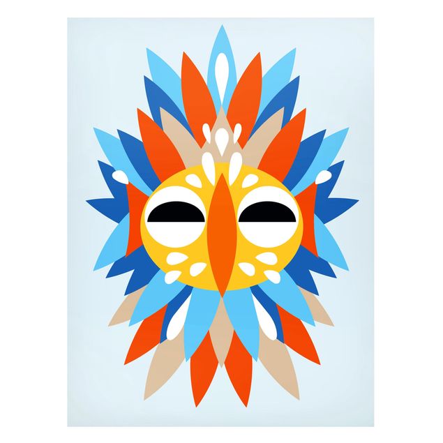 Wandbilder Indianer Collage Ethno Maske - Papagei
